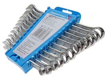 Ring fork wrench set - Silverline, 12 parts